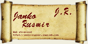 Janko Rusmir vizit kartica